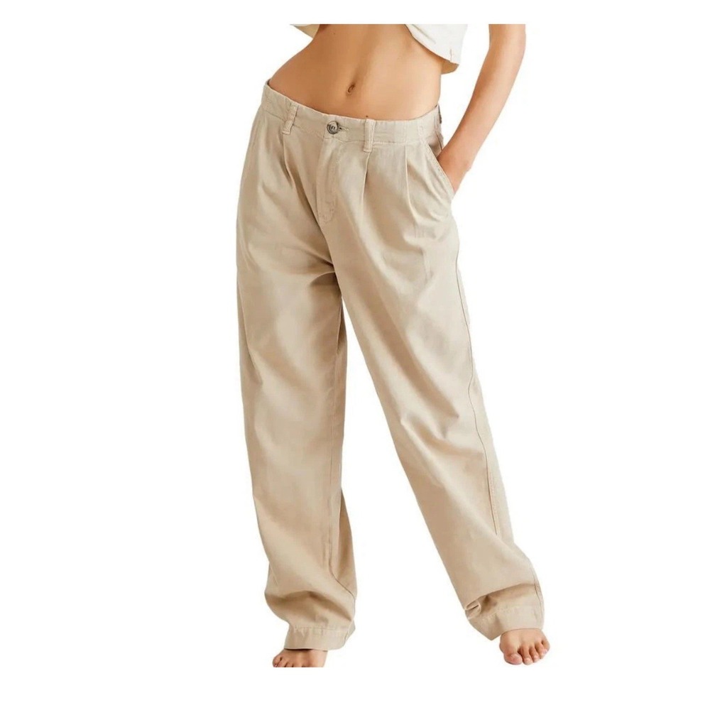 Free People Addy Chino Pants in Almond Milk Size 10
